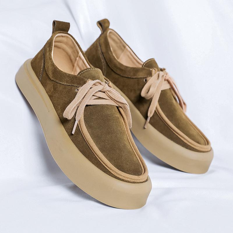 FashionCasual Genuine Leather Sneaker for Men Wear-Resistant Fashion Breathable Trendy All-match Outdoor Platform Sneakers Autumn Main