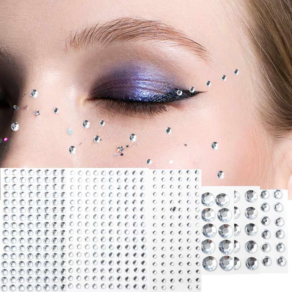 Shiny Eyebrow Eyeshadow Stickers Fashion 3D Gems Decals Hair Face Makeup