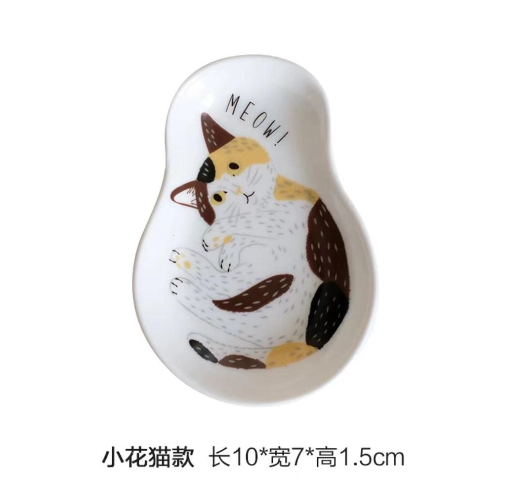 Японский милый котенок Суши Соевый соус Тарелка Закуски Приправа Тарелка Керамическая маленькая тарелка Кухонные принадлежности Животное Керамическая посуда