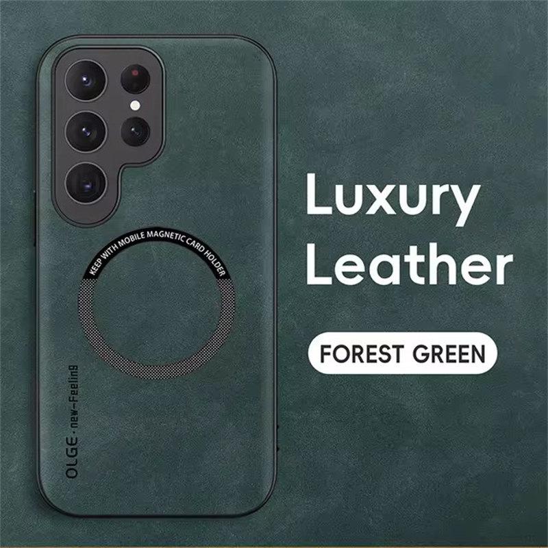 Luxury Leather Magnetic Case for Samsung Galaxy S20 S21 S24 S23 S22 Ultra FE Note10 Note20 Plus Magsafe Wireless Charge Cover