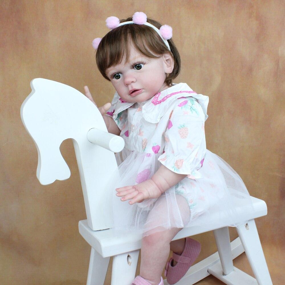 BZDOLL 60 см готовая 3D-краска кожа мягкая силиконовая кукла реборн для малышей для девочек тканевая игрушка для тела силиконовая принцесса живая Bebe