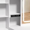 Vanity Desk with LED Lighted Mirror Makeup Mirror, Table 4 Drawers and Opening Shelves, Bedroom Dressing Stool