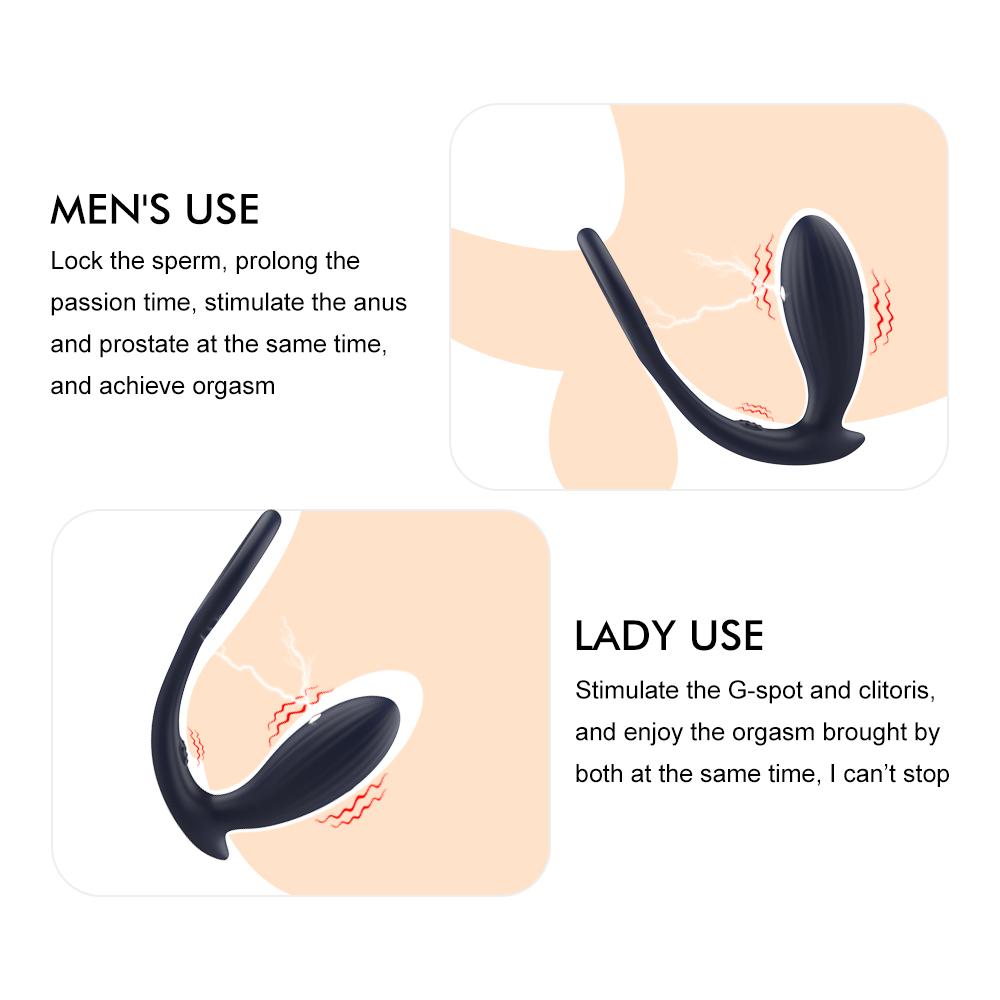 Мужская 7-частотная анальная пробка для точки G и бусины для задней части тела, игрушка-массажер простаты, зарядное вибрационное стопорное кольцо