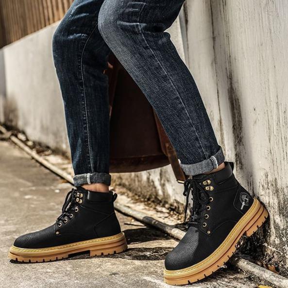 Лето 2025 года, новые высокие ботинки Martin, мужские модные универсальные повседневные кожаные туфли на толстой подошве, рабочая одежда, обувь для сноуборда