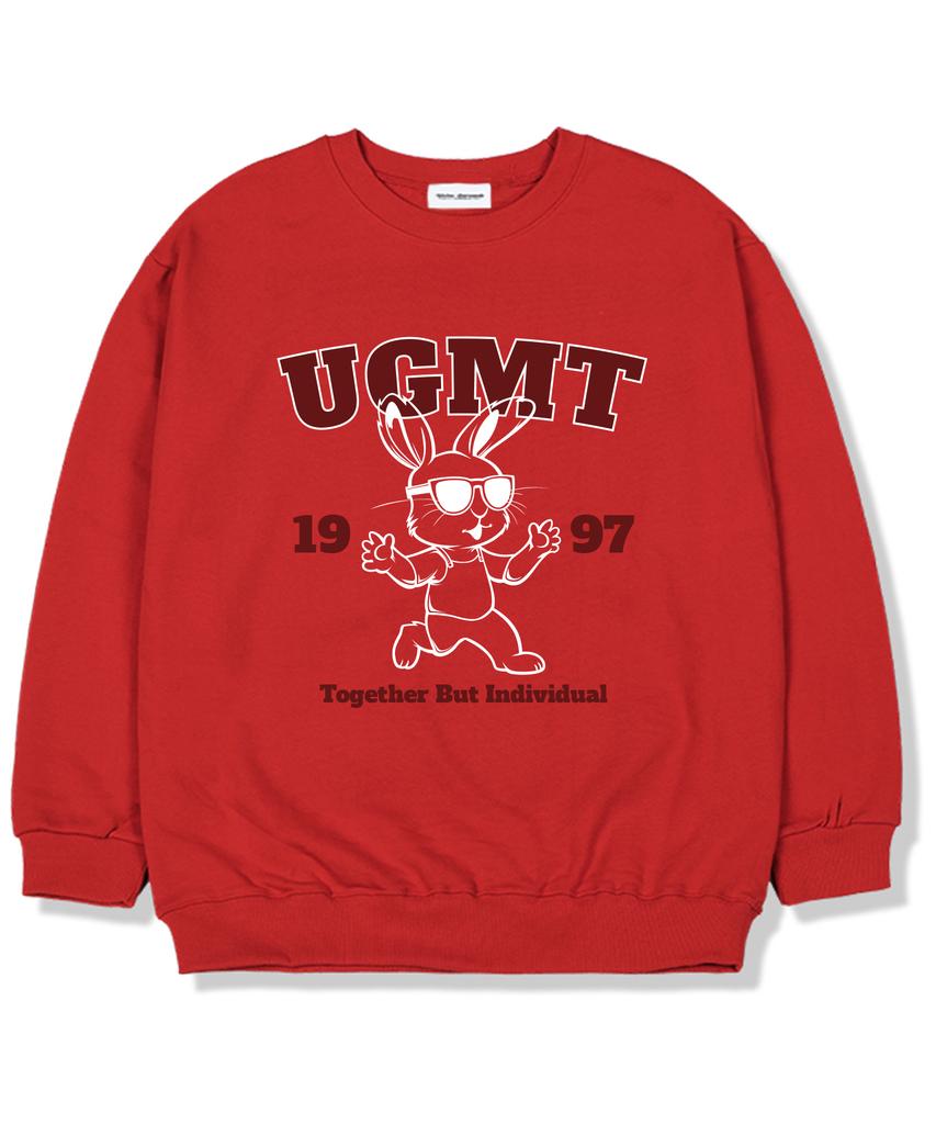UNION GARMENTS Свободный свитшот с подкладкой из флиса 'Run Rabbit' Красный