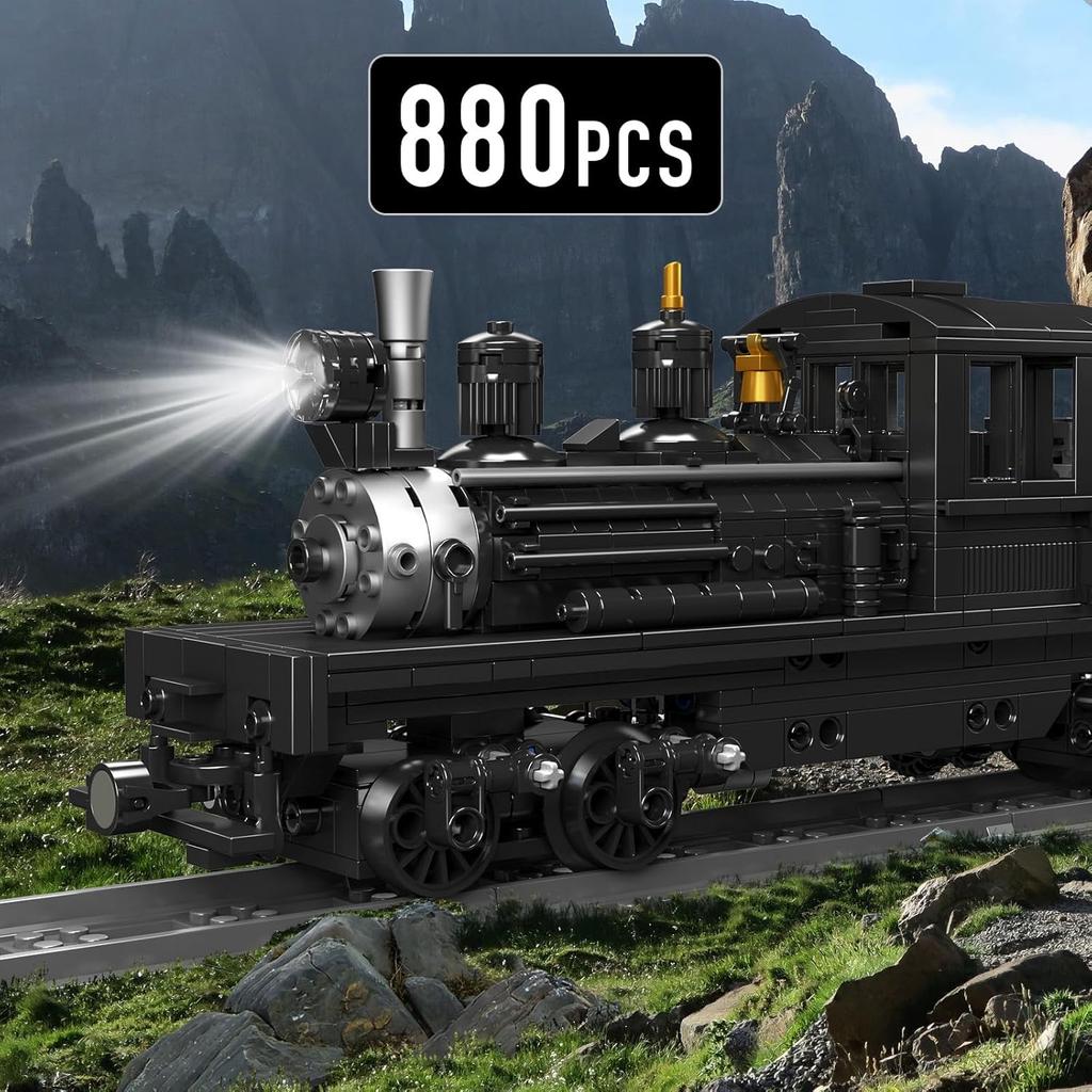 MOULD KING 12032 Technical Car Toys Remote Control Shay-type Steam Locomotive Model Assembly Train Brick Toys Kid Christmas Gift