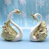 2 шт. мини-статуэтка Лебедя, домашний декор, статуя, подарок, украшение интерьера автомобиля, современная скульптура, свадебный торт, украшение в виде любовного топпера