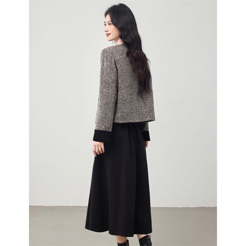 Женский шикарный комплект: шерстяная пуховая куртка и юбка