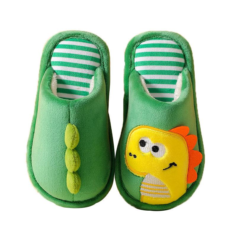 Children Cartoon Dinosaur Cotton Slipper Soft Autumn Winter Warm Princess Baby Boy Girl Indoor Home Bedroom Warm Cotton Shoes