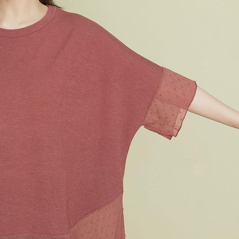 DIMANAF 2021, женская футболка больших размеров, модная женская летняя лоскутная футболка оверсайз с кружевом и круглым вырезом, хлопковые свободные топы с короткими рукавами и футболки