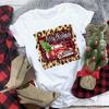 Christmas Reindeer Tshirt Loose Truck Christmas Tree Tshirt Durable Men Women Unisex Casual Tshirt Daily Travel Streetwear