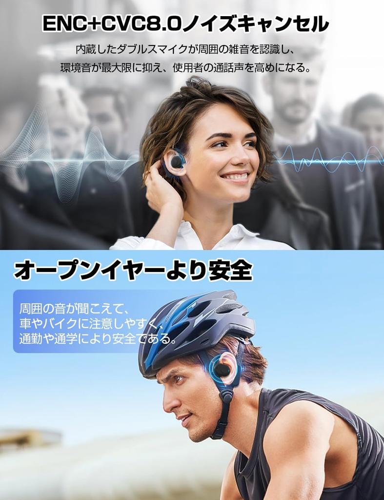 OWS Полностью открытый дизайн с воздушной проводимостью для проводимости Звук Bluetooth Шум Комфортный Четкий Автоматический Веб Наружный Японский Голос Быстрый Совместимый с