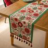 Retro Flower Table Runner Oil Painting Style Fabric American Coffee Table TV Cabinet Long Tablecloth