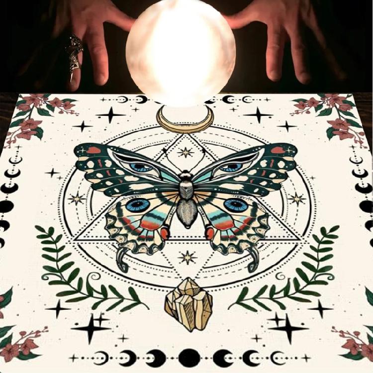 Tapestry Butterfly Moon Phases Tablecloth Bedroom Decorative Background Cloth