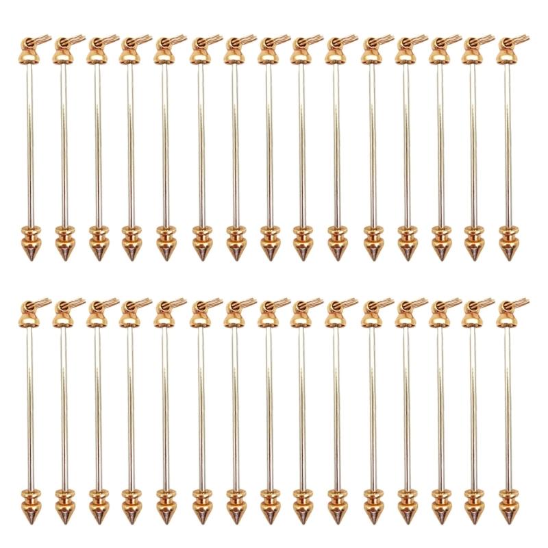 30 шт. Металлические стержни-шармы с пинами с ушком, Металлические подвески-стержни для нанизывания бусин, Универсальные аксессуары для бисероплетения для дизайнеров ювелирных изделий