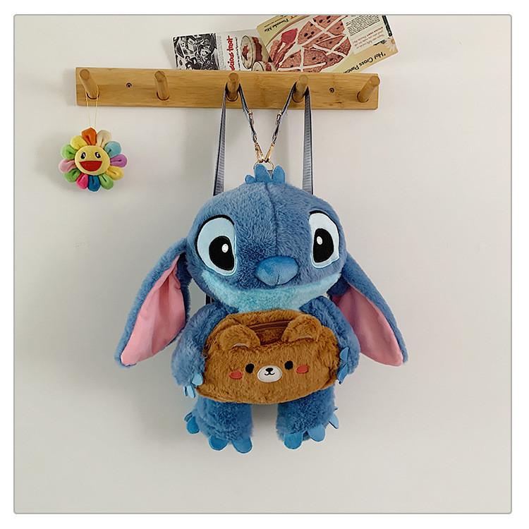 Плюшевый рюкзак-мультяшный персонаж Почакко (из Stitch) для девочек, с застежкой-молнией, для повседневных поездок