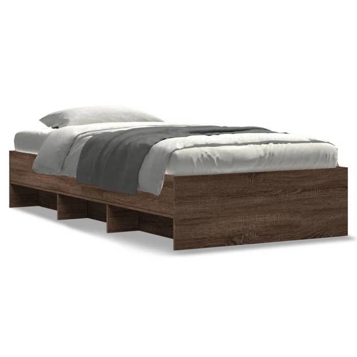 VidaXL Cadre de lit chêne marron 90x200 cm bois d'ingénierie, meuble de chambre à coucher, lit simple, sommier, lit, cadre 3295680