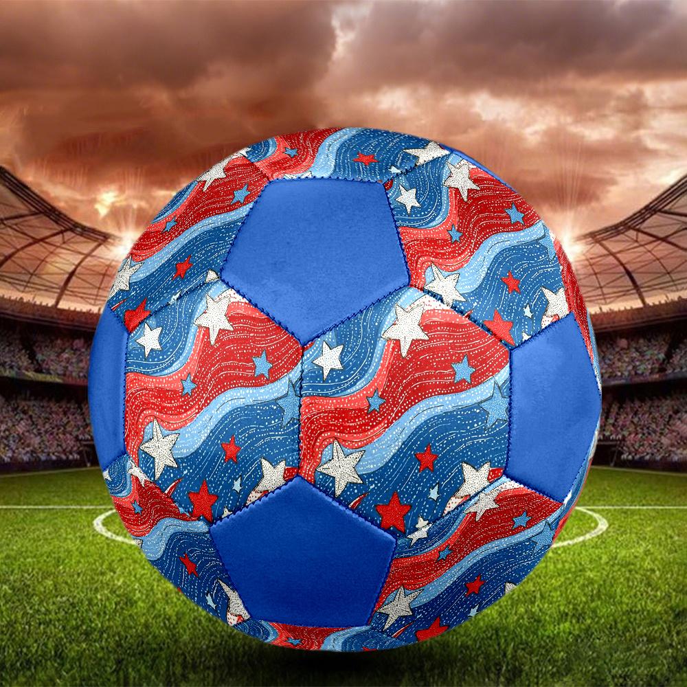 1pc Stars Stripes Celebration Durable Soccer Ball/Football, Size 5, Perfect for Training, Entertainment And Competition,Gift yy26060645