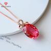 Новый темпераментный красный турмалин, цветной кулон с сокровищами, розовое золото, модное ожерелье с ключицей, головной убор, изящные ювелирные изделия, новые модные