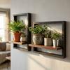 Strong Load-bearing Wall Plant Shelf Wooden Indoor Plant Stand Wall Storage Shelf  Living Room