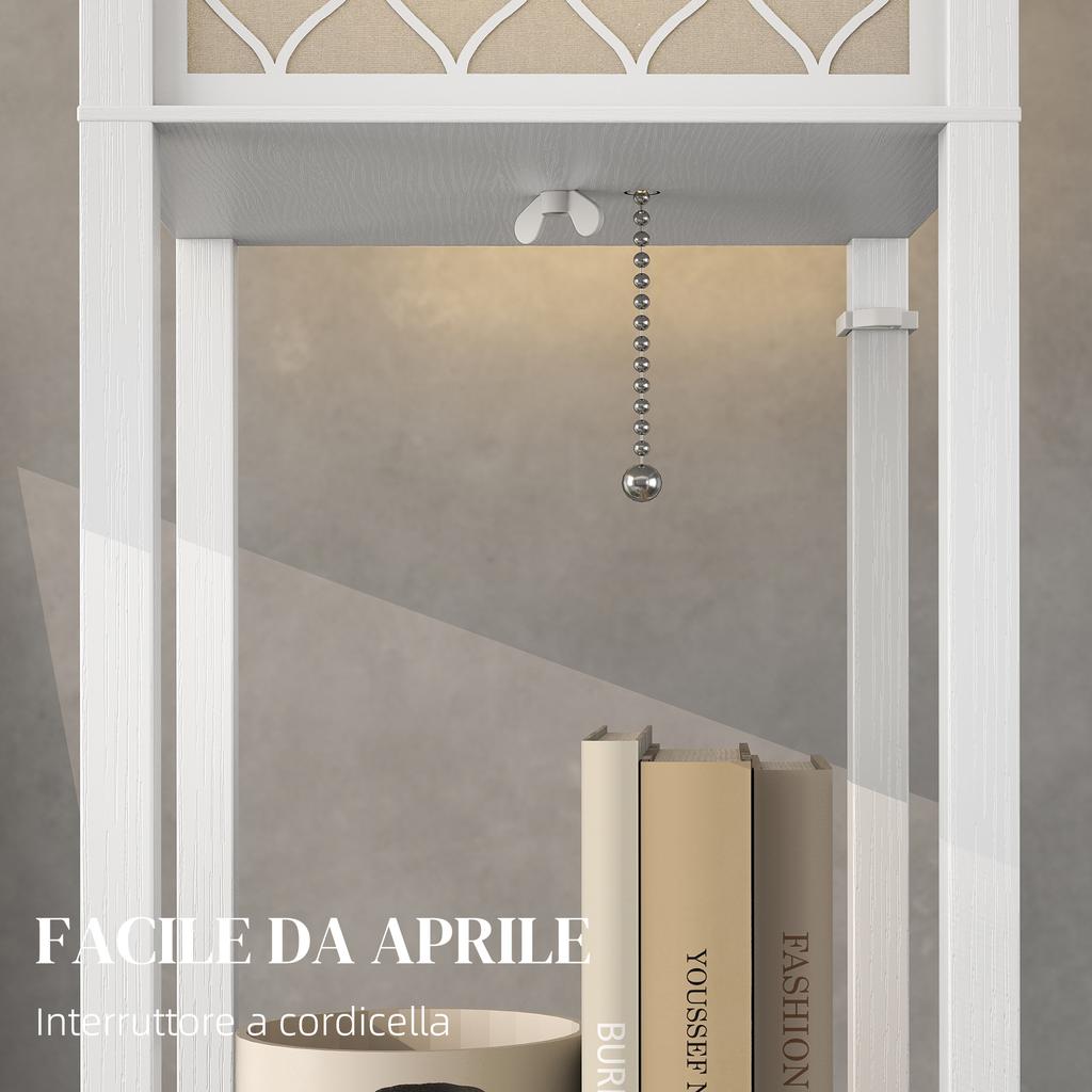 Modern 2-in-1 Floor Lamp with 3 Shelves, E27 Socket, 26 x 26 x 160 cm, White