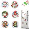 6Pcs Acrylic Christmas Elements Fridge Stickers Diamond Art Magnets Decals Diamond Painting Fridge Magnet for Car Mailbox Decor