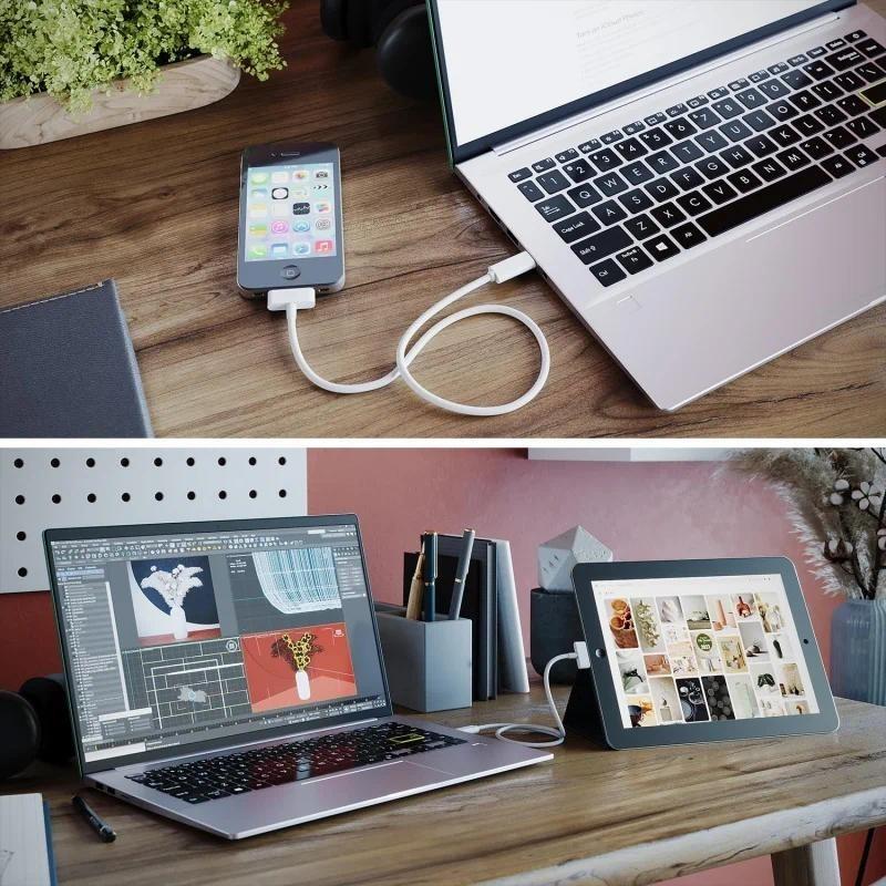 HdoorLink Кабель USB C - 30pin для синхронизации и зарядки iPhone 3/4 и iPad 1/2/3, кабель для передачи данных длиной 1 м и длиной 3 фута