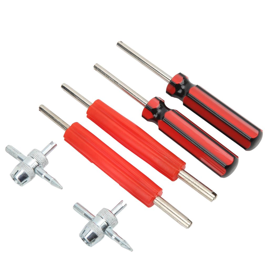 6шт. Набор инструментов для снятия сердечника вентиля шин, установщик, одинарный, двойной, 4-ходовой клапан, инструмент для легковых и грузовых автомобилей