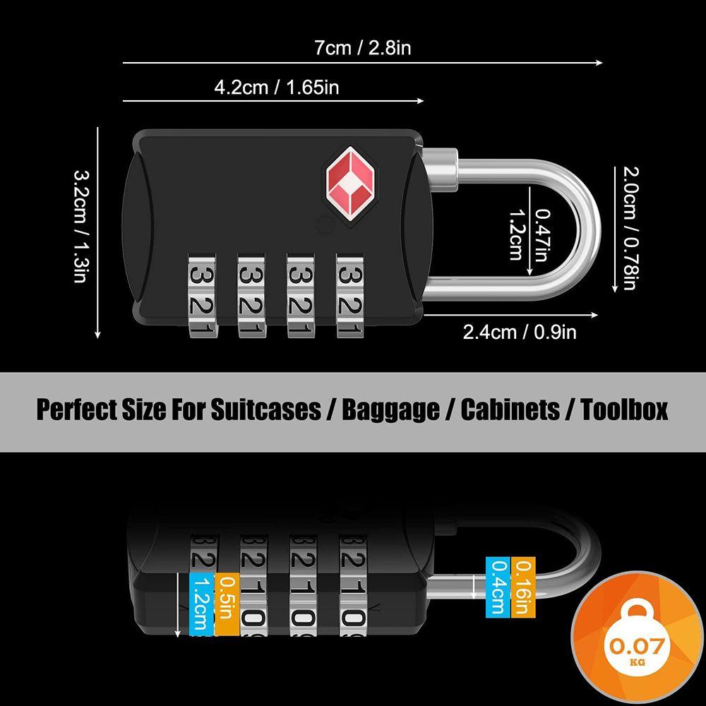 Protection Security 4 Digit Combination Lock TSA Customs Lock Anti-theft Safely Code Lock