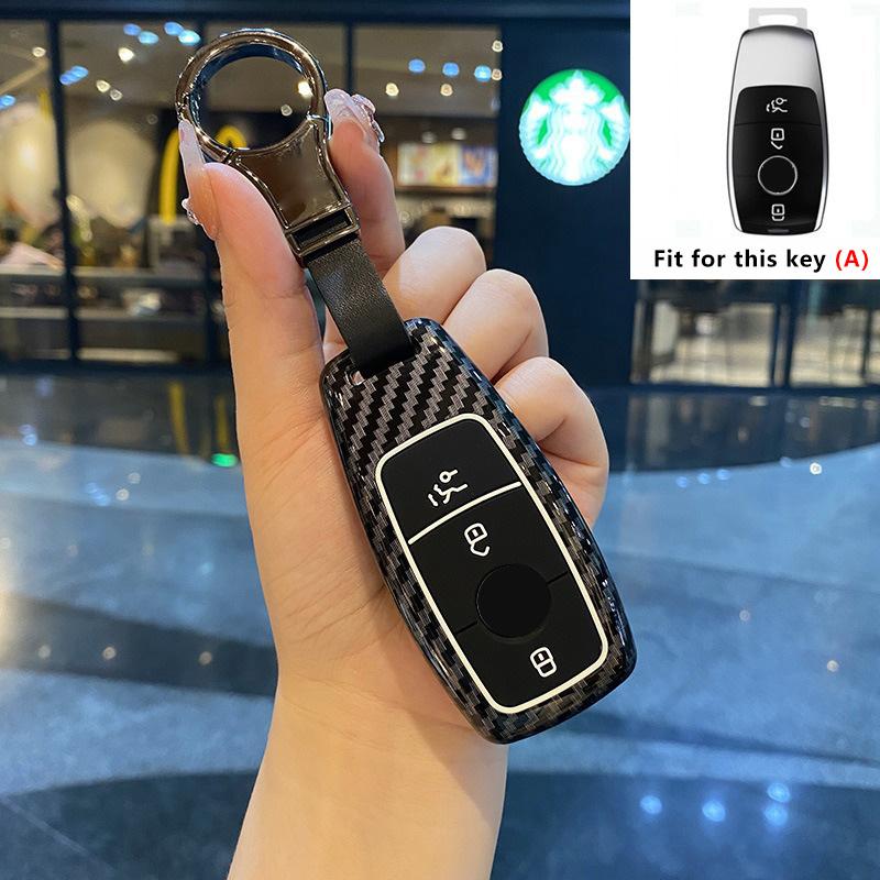 Interior Mouldings ABS Carbon Fiber Car Key Case Cover Shell for Mercedes Benz A B C E Class GLS GLA GLK GLC CLS CLA AMG W204 W2