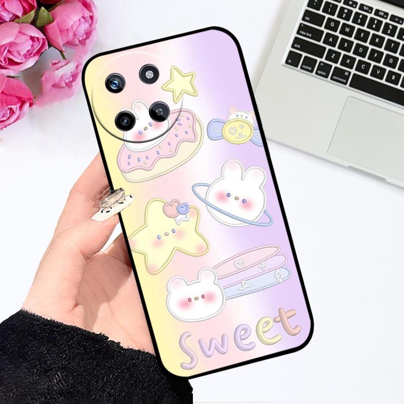 Чехол для Realme 11 4G 5G Цветочный Рисунок Мягкий Силикон ТПУ Чехол для Телефона Для Realme 11 Pro+ Para 11 Pro Plus Бампер Мультяшный Милый