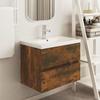 VidaXL Vanity Unit Smoked Oak 60x38.5x45 Cm Engineered Wood 815648