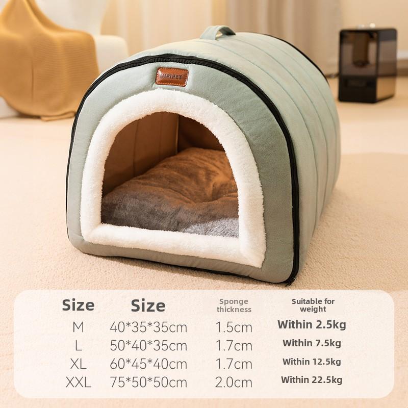 Осенне-зимнее стеганое переносное гнездо для собак, гнездо для кошек, юрта для собак средних и маленьких пород, закрытое утолщенное гнездо для домашних животных