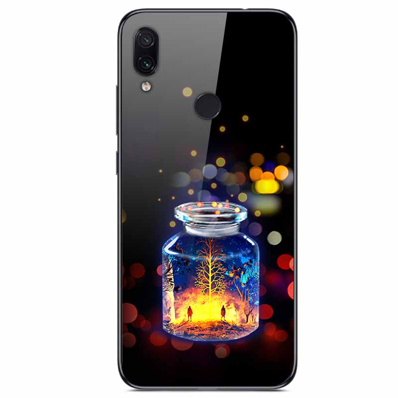 For Redmi Note 7 Cases Note7 Pro Tempered Glass Hard Back Cover For Xiaomi Redmi 7 Pro Phone Case Protective Funda Bumper Note 7