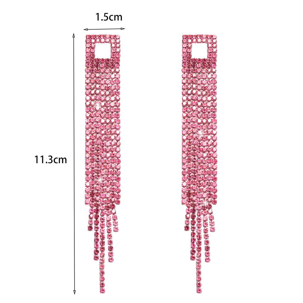 Темперамент Модные блестящие длинные серьги-кисточки со стразами Серьги Senior Sense Серьги Фото Серьги Женские серьги 1 пара