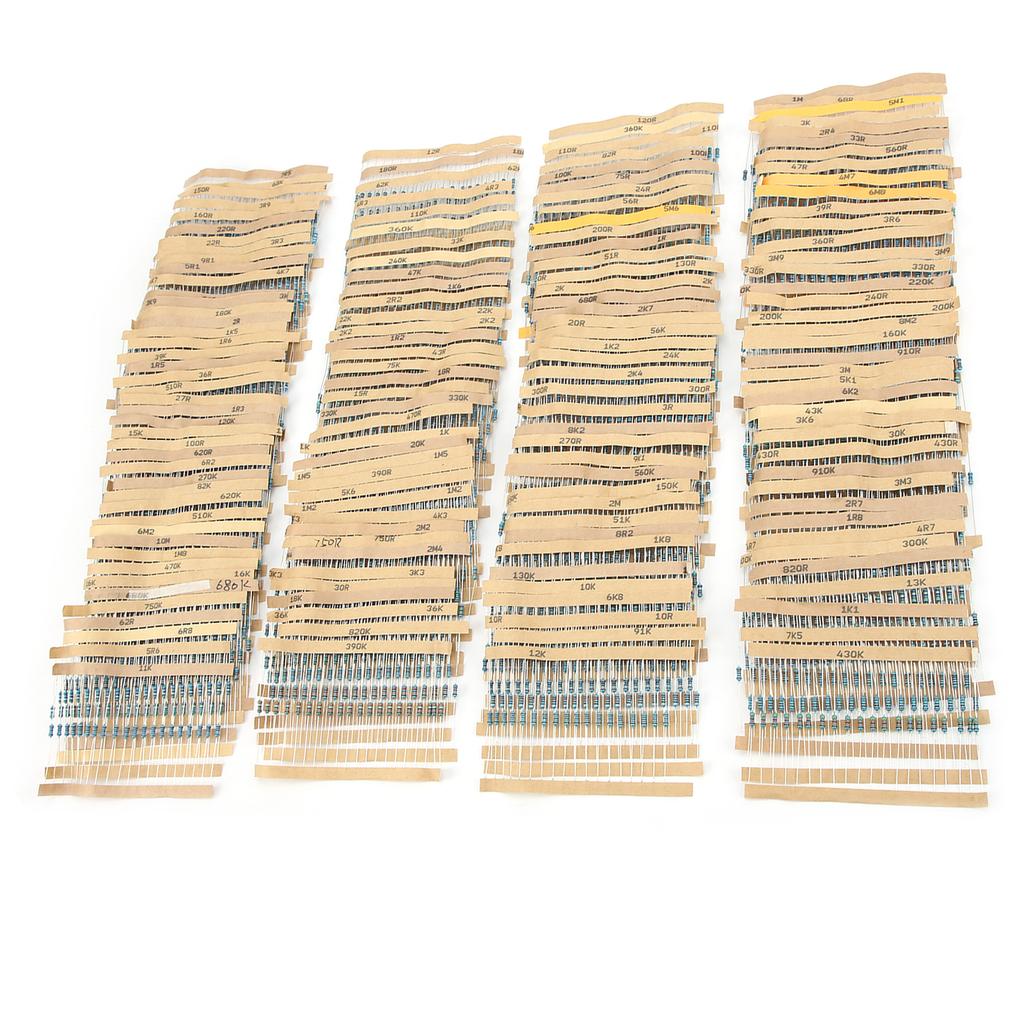 3120Pcs Metal Film Resistor Kit 156 Values Protection Assorted Set Electronic Components 1 4W