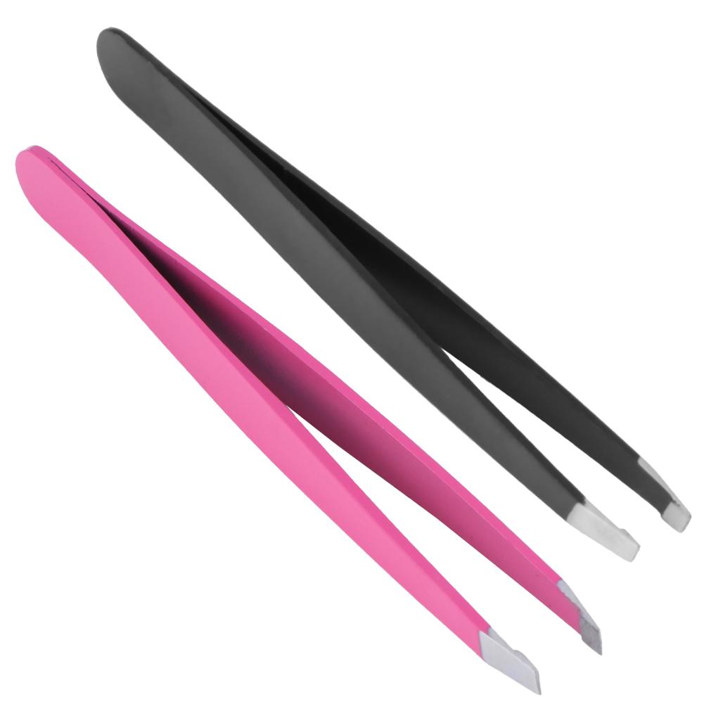Stainless Steel Eyebrow Trimming Tweezers Practical Eyelash Tweezer Security Non-slip Elastic Sharp  Plucking Beauty Tool