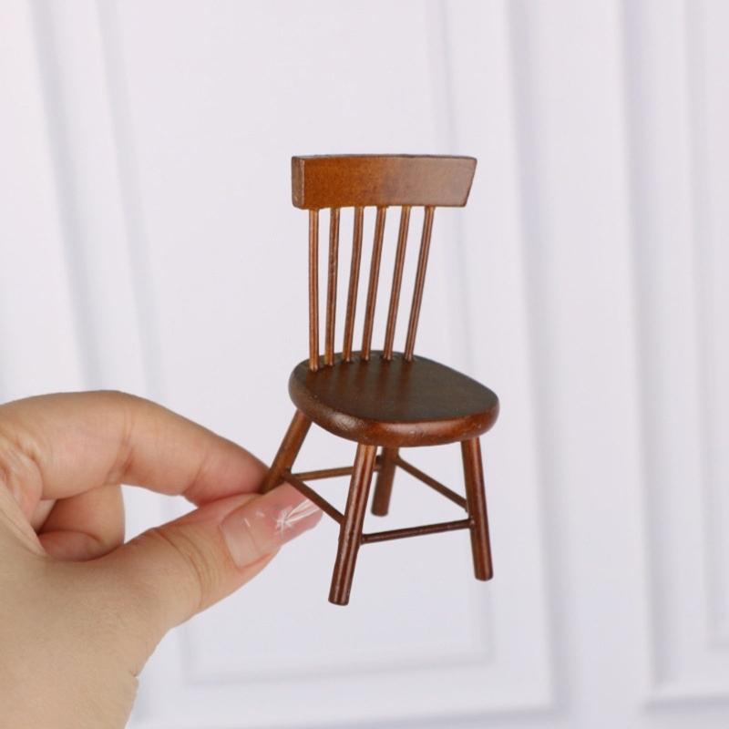 Small Dining Seat For Dollhouses Figures Flexible Wood Figure Furniture Enduring Design