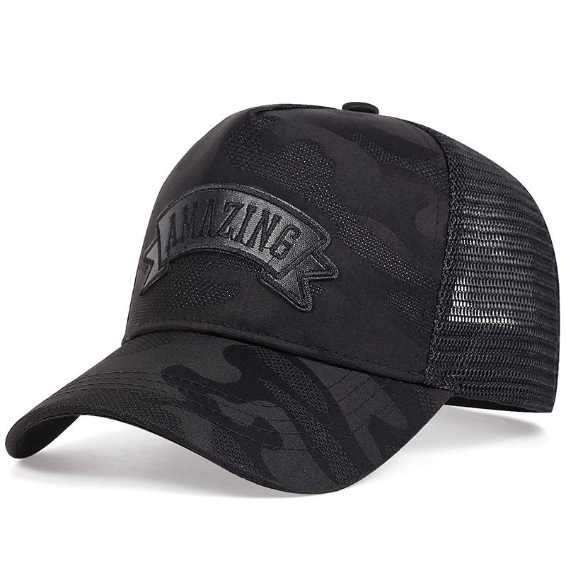 Бейсбольная кепка с надписью AMAZING Leather Label, сетчатая кепка в стиле хип-хоп, мужская дышащая солнцезащитная кепка, унисекс, кепка для походов