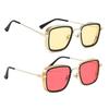 Dervin Unisex Square Sunglasses Multicolor Frame Multicolor Lens (Medium) - Pack Of 2, Non Polarization
