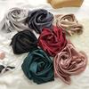 Luxury Silk Feeling Scarf Women Satin Solid Color Hijab RUNMEI Scarves Muslim Pareo Bandana Female Shawl Wrap Headband Foulard