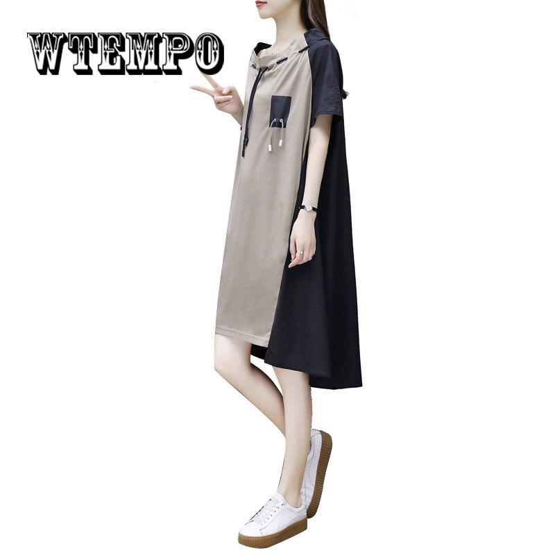 Свободное платье женское в европейском стиле, лето 2019, новые повседневные утягивающие платья с надписью, женские длинные большие размеры