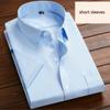 Men Long Sleeve SlimFit Casual Business Dress Shirts Solid Color White Shirt Leisurely Gentleman Occupation Blouses