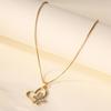 Accessories Fashion Diamond Alloy Pendant Ladies Love Butterfly Necklace Clavicle Chain