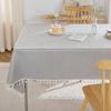 Textured Tablecloths, Heavy Duty Cotton Linen Farmhouse Table Cloth Rectangle Table, Waterproof Wrinkle-free Rectangle Tableclot