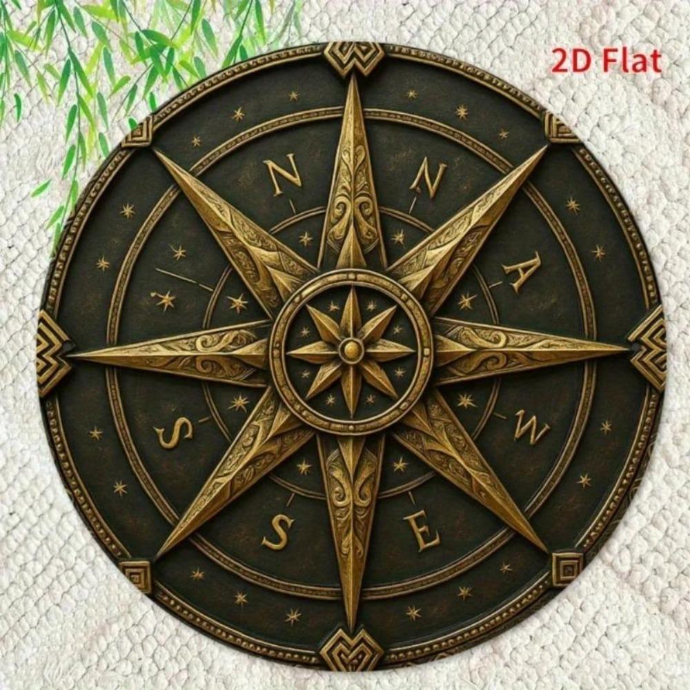 Винтажное Металлическое Настенное Искусство Декор Компас Круглый Железный Дизайн Римские Цифры Звезда