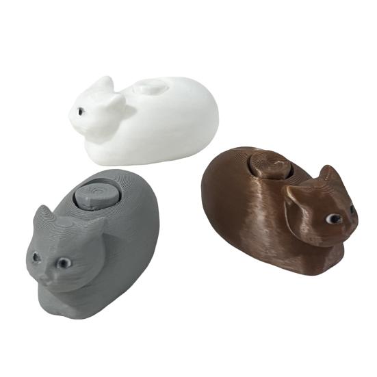 Вращающаяся фигурка кота-мем, 3D-печатная PLA-статуэтка вращающегося котенка, скульптура для домашнего офиса, украшение рабочего стола, орнамент, мем, коллекционный подарок