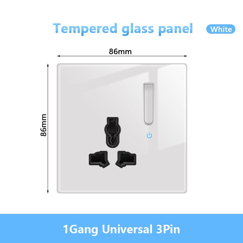 Белый светодиодный индикаторный световой выключатель Панель стеклянная клавиша пианино Самовосстанавливающийся настенный выключатель розетка, UK FR EU Универсальная электрическая розетка USB
