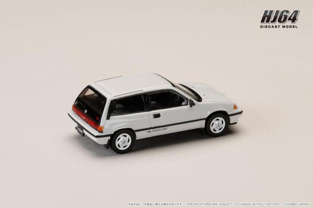 Hobby Japan HJ64 1/64 Scale Honda Civic (Automatic Transmission) Late Version with Genuine Optional Parts, White, Finished Model, HJ643029W