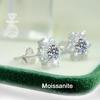 Elegant Snowflake Earrings for Women, Featuring 1 Carat of White Stones, Crafted from 925 silvery, Weighing 0.06 Ounces. Perfect for Celebrations